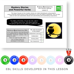 Mystery Stories and Powerful Verbs - Familiar Settings (upper) - KS2 English Evidence Based Learning lesson