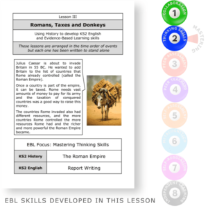 Romans, Taxes and Donkeys - Mastering Evidence Based Learning skills through The Romans - KS2 English Evidence Based Learning lesson