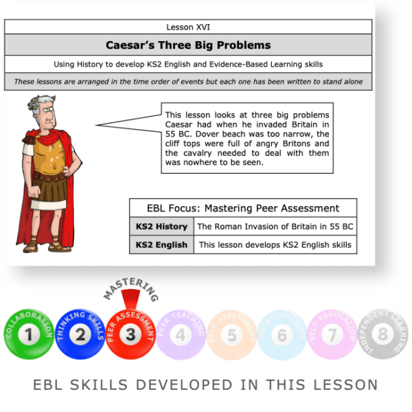 Caesar's Three Big Problems - Mastering Evidence Based Learning skills through The Romans - KS2 English Evidence Based Learning lesson