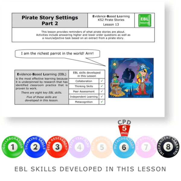 Pirate Story Settings (2) - Pirates (lower) - KS2 English Evidence Based Learning lesson
