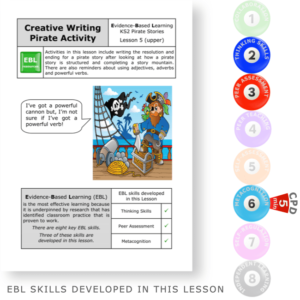 Creative Writing Pirate Activity - Pirates (Upper) - KS2 English Evidence Based Learning lesson