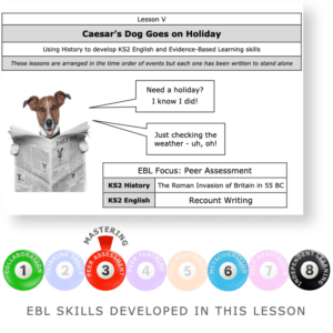 Caesar's Dog Goes on Holiday - Mastering Evidence Based Learning skills through The Romans - KS2 English Evidence Based Learning lesson