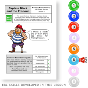 Captain Black and the Pronoun - Pirates (lower) - KS2 English Evidence Based Learning lesson