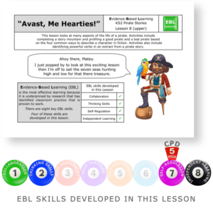 Avast, Me Hearties - Pirates (Upper) - KS2 English Evidence Based Learning lesson