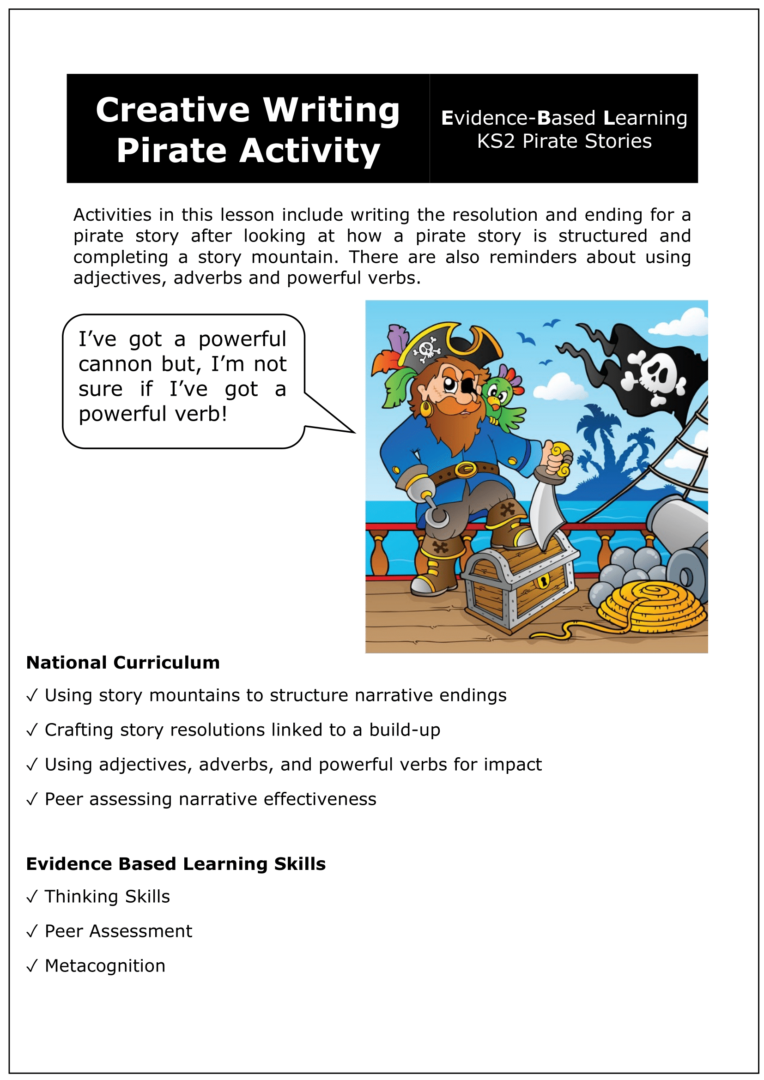 Y6 Creative Writing Pirate Activity