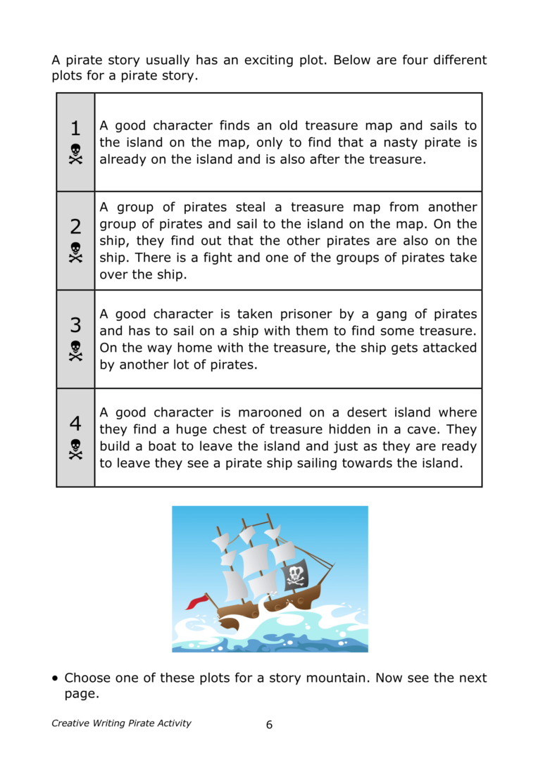 Y6 Creative Writing Pirate Activity - Image 2